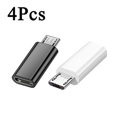 1-5pcs Type C Female To Micro USB Male Adapter Connector Charging Data Transfer USB-C To Micro USB Converters for Xiaomi Samung 2 Black 2 White