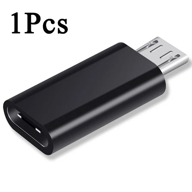 1-5pcs Type C Female To Micro USB Male Adapter Connector Charging Data Transfer USB-C To Micro USB Converters for Xiaomi Samung 1pcs Black