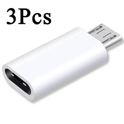 1-5pcs Type C Female To Micro USB Male Adapter Connector Charging Data Transfer USB-C To Micro USB Converters for Xiaomi Samung 3pcs White