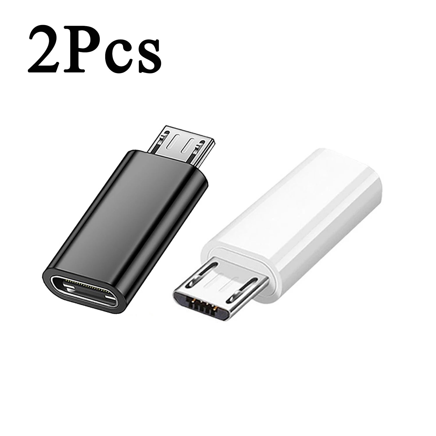 1-5pcs Type C Female To Micro USB Male Adapter Connector Charging Data Transfer USB-C To Micro USB Converters for Xiaomi Samung 1 Black 1 White