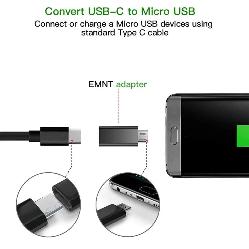 1-5pcs Type C Female To Micro USB Male Adapter Connector Charging Data Transfer USB-C To Micro USB Converters for Xiaomi Samung