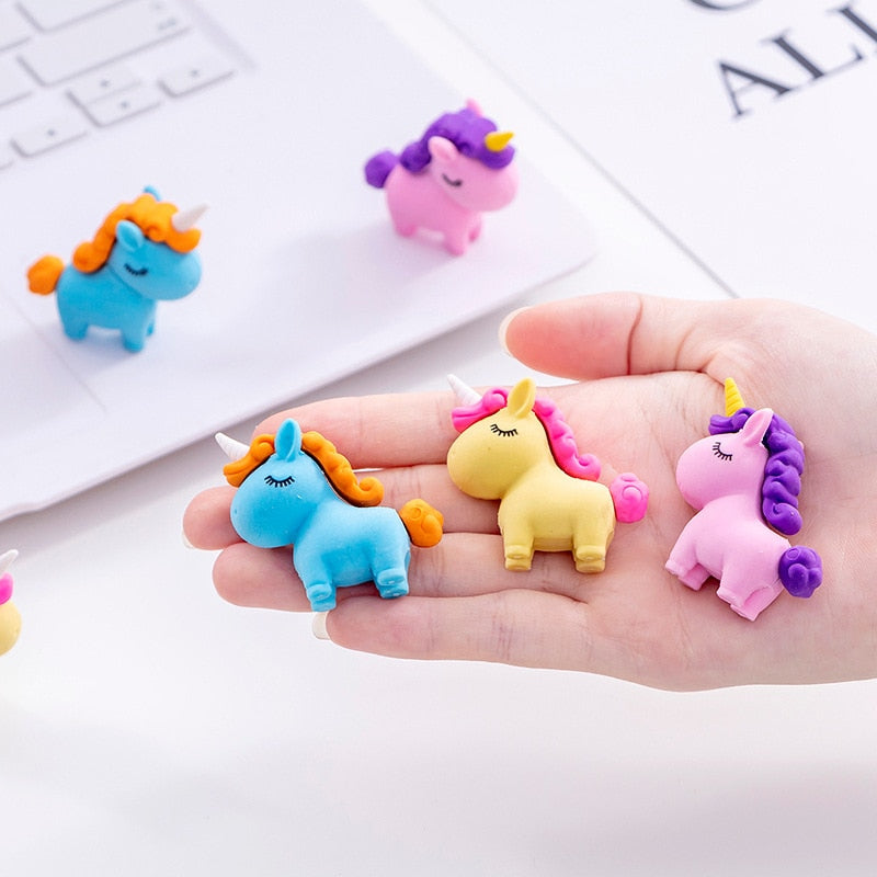1 PCS Cute Kawaii Unicorn Eraser Children Erasers for Kids Gift Novelty Creative Pencil Rubber Student School Office Supplies Default Title
