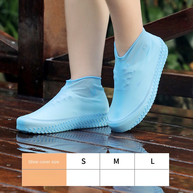 1 Pair Silicone WaterProof Shoe Covers S/M/L Covers Slip-resistant Rubber Rain Boot Overshoes Accessories For Outdoor Rainy Day BLUE