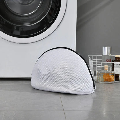 1 Pcs Mesh Laundry Bag For Trainers/Shoes Boot with Zips For Washing Machines Anti-deformation Travel Clothes Shoes Storage Bags White-42x24x24cm