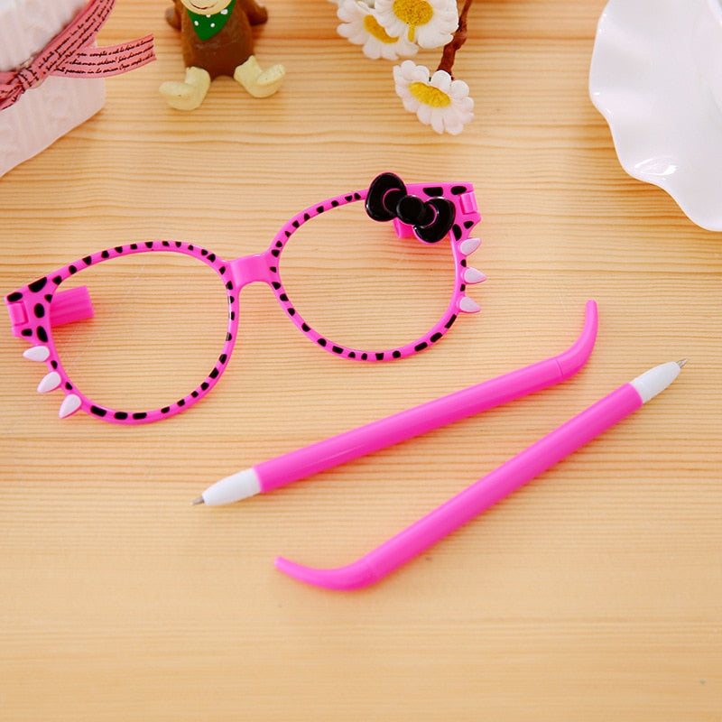 1 Piece Kawaii Ballpoint Pen School Creative Stationery Office Gift Cute Chancery Glasses Bow Writing Supplies