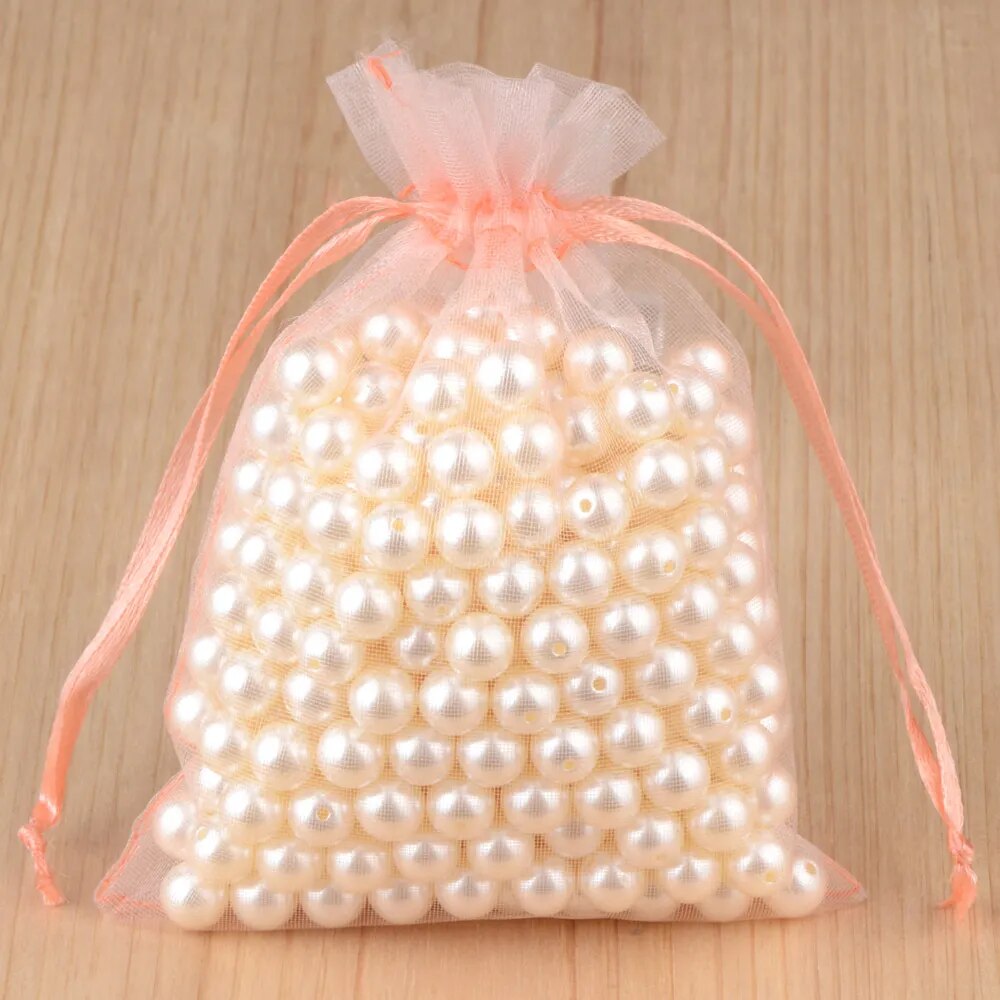 100pcs 24 Colors Jewelry Packaging Bag 5*7 7*9 9*12 10*15cm Organza Bags Gift Storage Wedding Drawstring Pouches Wholesales