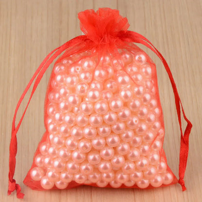 100pcs 24 Colors Jewelry Packaging Bag 5*7 7*9 9*12 10*15cm Organza Bags Gift Storage Wedding Drawstring Pouches Wholesales