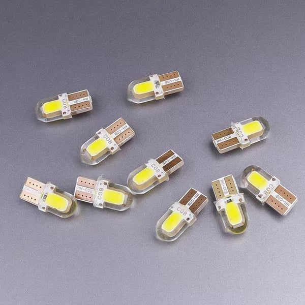 10Pcs 12V T10 Cob 4/6/12 Smd Led Auto Interior Bulb Canbus Error Free White 5730 Led Car Side Wedge Light Bulb License Lamp 6 SMD