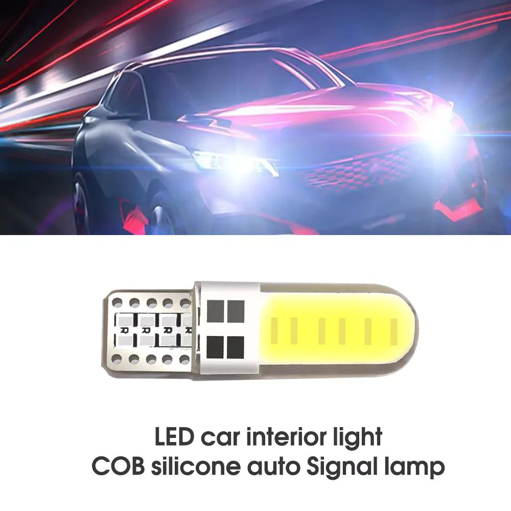 10Pcs 12V T10 Cob 4/6/12 Smd Led Auto Interior Bulb Canbus Error Free White 5730 Led Car Side Wedge Light Bulb License Lamp