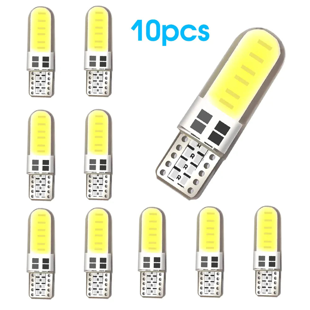 10Pcs 12V T10 Cob 4/6/12 Smd Led Auto Interior Bulb Canbus Error Free White 5730 Led Car Side Wedge Light Bulb License Lamp