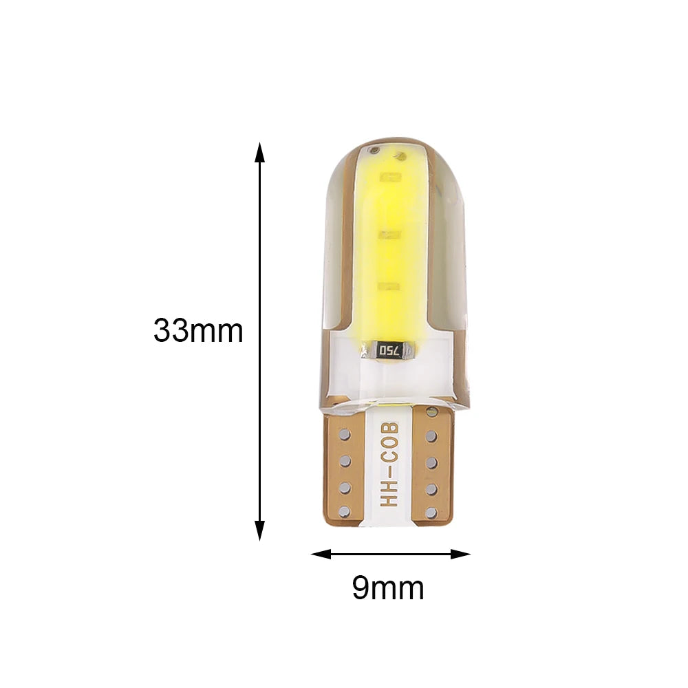 10Pcs 12V T10 Cob 4/6/12 Smd Led Auto Interior Bulb Canbus Error Free White 5730 Led Car Side Wedge Light Bulb License Lamp