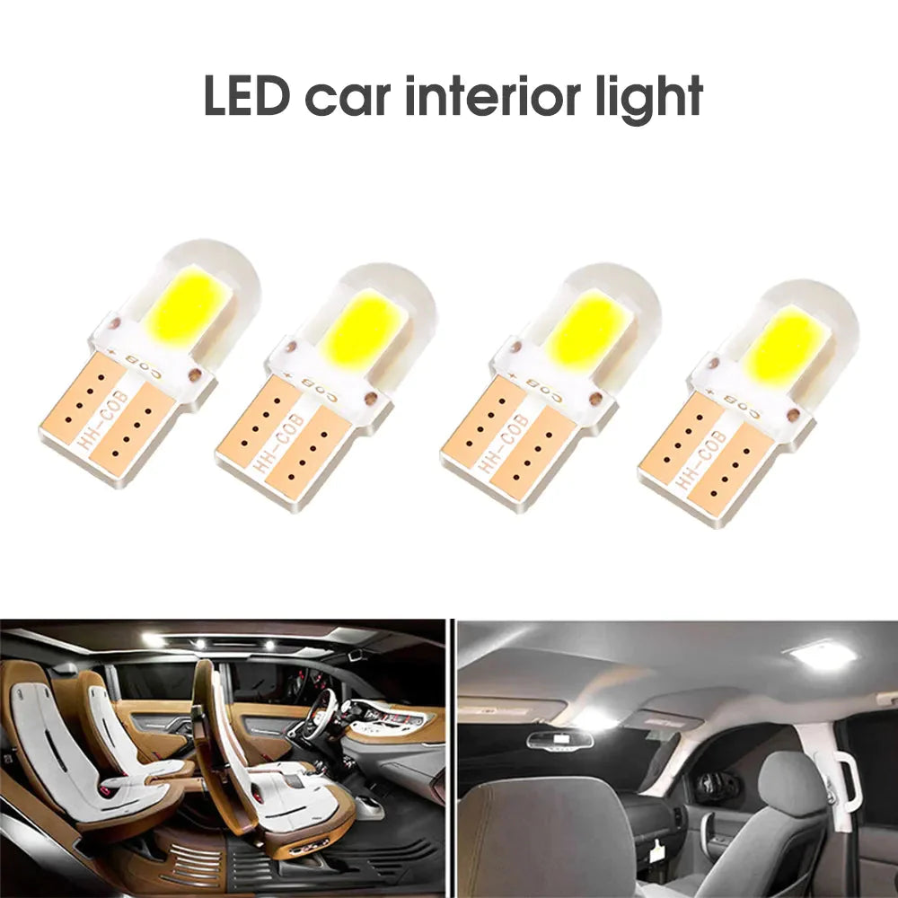 10Pcs 12V T10 Cob 4/6/12 Smd Led Auto Interior Bulb Canbus Error Free White 5730 Led Car Side Wedge Light Bulb License Lamp