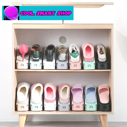 10Pcs Double Shelf Space Savers Shoe Rack Cabinets Storage Plastic Adjustable Shoes Warderobe zapatero organizador de zapatos