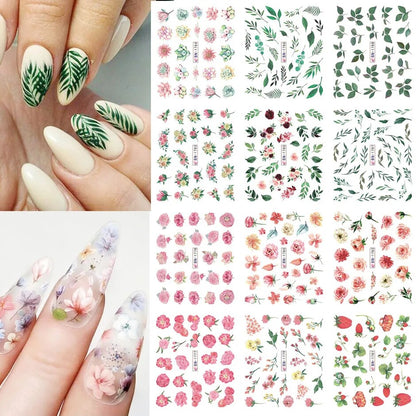 12pcs Valentines Manicure Love Letter Flower Sliders for Nails Inscriptions Nail Art Decoration Water Sticker Tips GLBN1489-1500 BN1777-1788