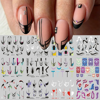 12pcs Valentines Manicure Love Letter Flower Sliders for Nails Inscriptions Nail Art Decoration Water Sticker Tips GLBN1489-1500 JF013-024