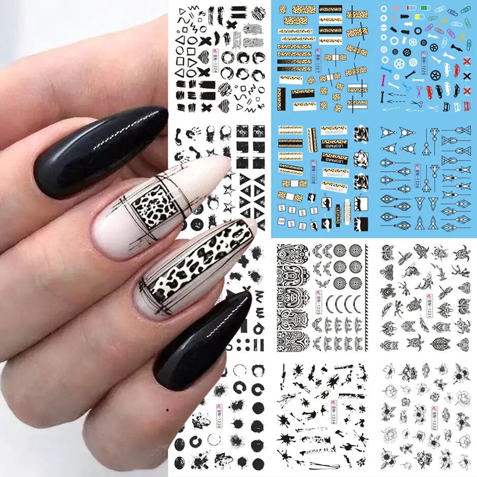 12pcs Valentines Manicure Love Letter Flower Sliders for Nails Inscriptions Nail Art Decoration Water Sticker Tips GLBN1489-1500 BN1225-1236