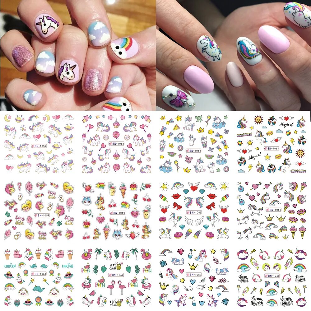 12pcs Valentines Manicure Love Letter Flower Sliders for Nails Inscriptions Nail Art Decoration Water Sticker Tips GLBN1489-1500 BN1057-1068