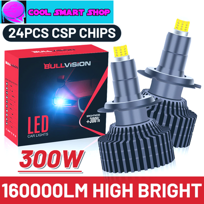 160000LM H1 LED 360 H7 Car Headlights H11 H8 H9 9005 HB3 9006 HB4 H16 9012 HIR2 Canbus 300W 24PCS CSP High Low Beam For Lenses 6000K Cold White 360 LED 160000LM