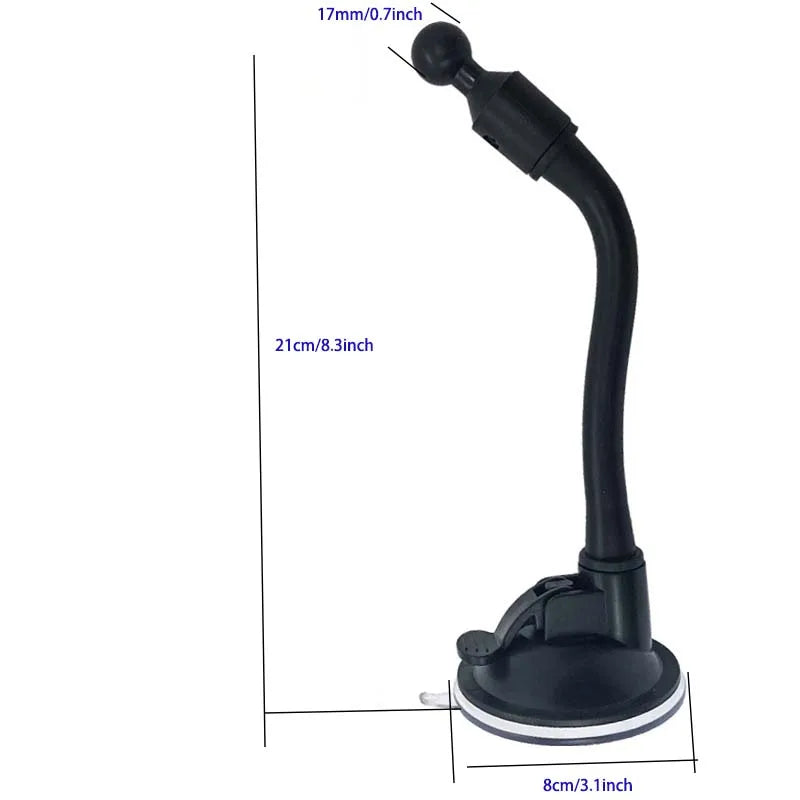 17MM Ball Head Hose Sucker Base for Car Mobile Phone Tablet Holder Accessories Windshield Mount for Phone Holder Clip 4 Lengths 21cm