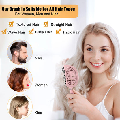 1Pc Curved Vented Hair Comb Massage Hair Brush Detangling Hairbrush Women Fast Blow Drying Wet Dry Curly Hair Styling Tools