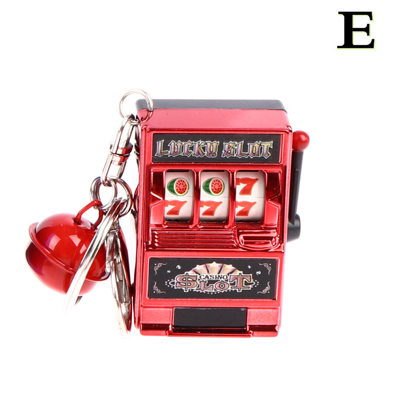 1pc Lucky Jackpot Mini Fruit Slot Machine Fun Birthday Keychain Gift Kids Educational Toy Coin Operated Games Gambling Machine