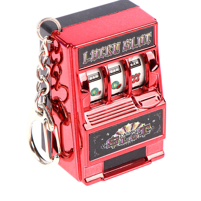 1pc Lucky Jackpot Mini Fruit Slot Machine Fun Birthday Keychain Gift Kids Educational Toy Coin Operated Games Gambling Machine