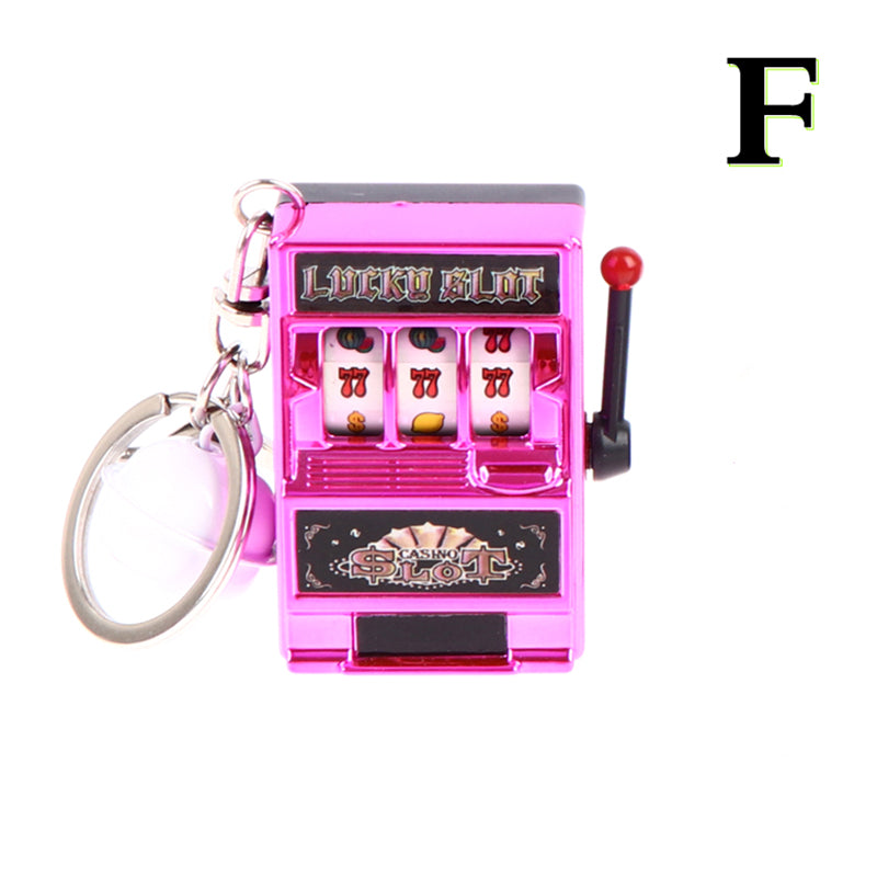 1pc Lucky Jackpot Mini Fruit Slot Machine Fun Birthday Keychain Gift Kids Educational Toy Coin Operated Games Gambling Machine