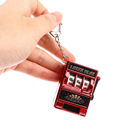 1pc Lucky Jackpot Mini Fruit Slot Machine Fun Birthday Keychain Gift Kids Educational Toy Coin Operated Games Gambling Machine