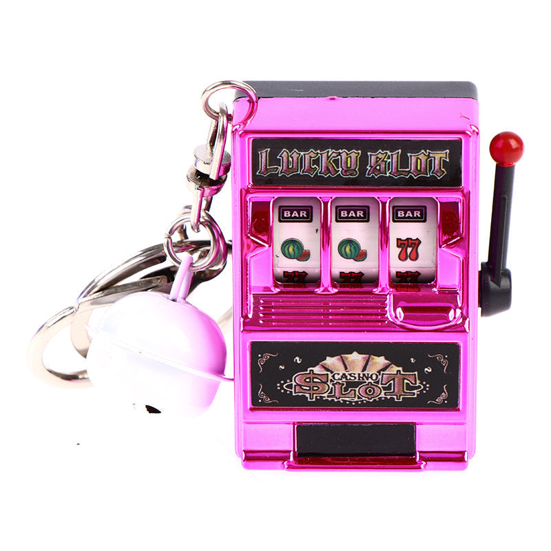 1pc Lucky Jackpot Mini Fruit Slot Machine Fun Birthday Keychain Gift Kids Educational Toy Coin Operated Games Gambling Machine