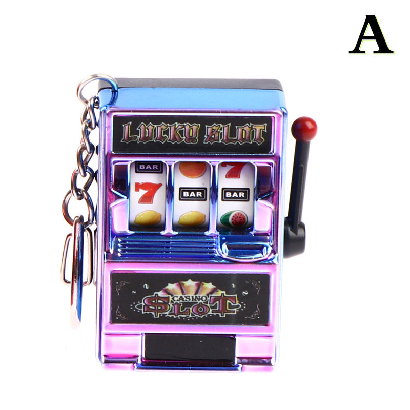 1pc Lucky Jackpot Mini Fruit Slot Machine Fun Birthday Keychain Gift Kids Educational Toy Coin Operated Games Gambling Machine