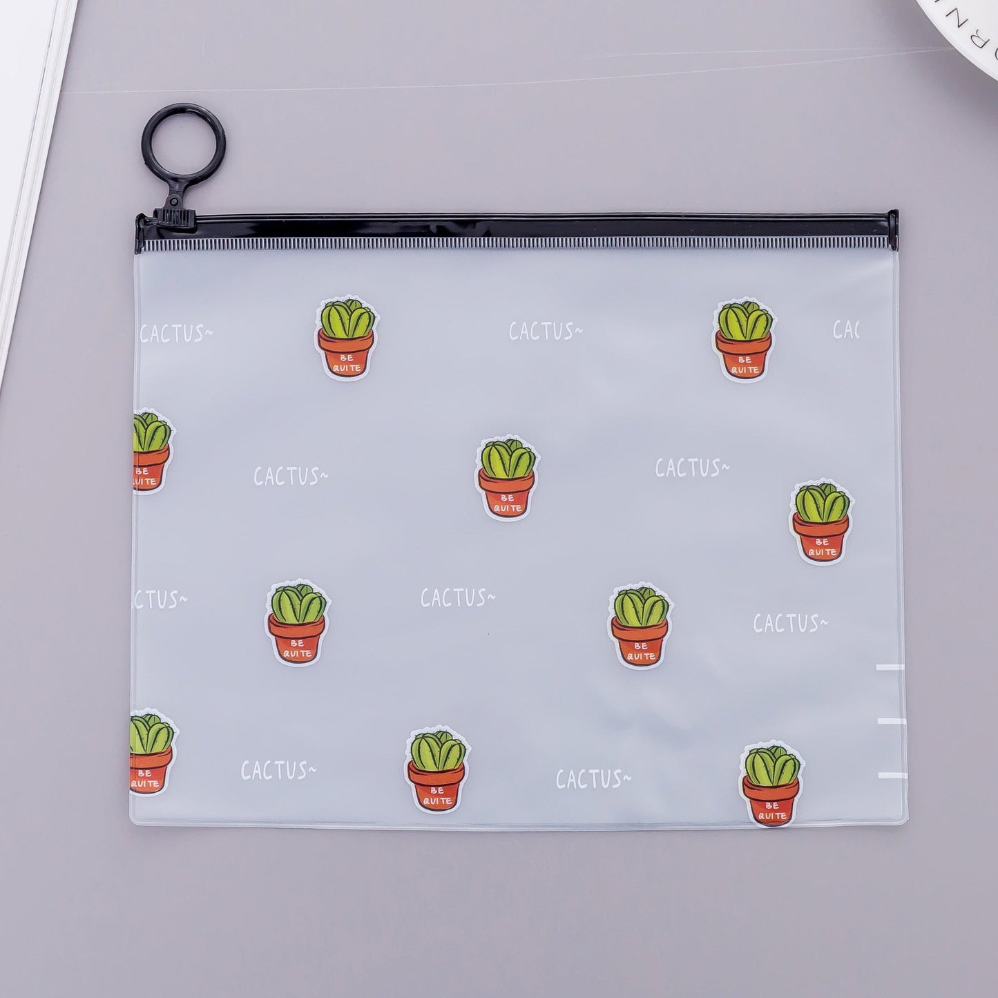 1pcs Simple Transparent Cartoon Cactus Pencil Case Kawaii Pencil Bag Office School School Supplies Stationery D