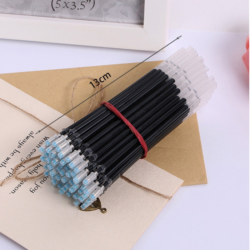 20 Pcs/Set Gel Pen Refills Rods 0.38mm Black Blue Red Ink Neutral Pen Washable Handle Refill Rod School Supplies Stationery