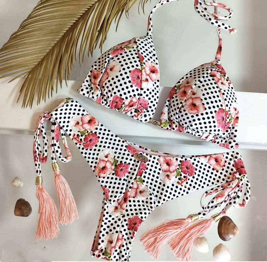 2023 Girls Ties Halter Brazilian Push Up Bikini Tassels Biquini Swimwear Strappy Bandage Swimsuit Beach Wear Bathing Suit Women S~XL 6211