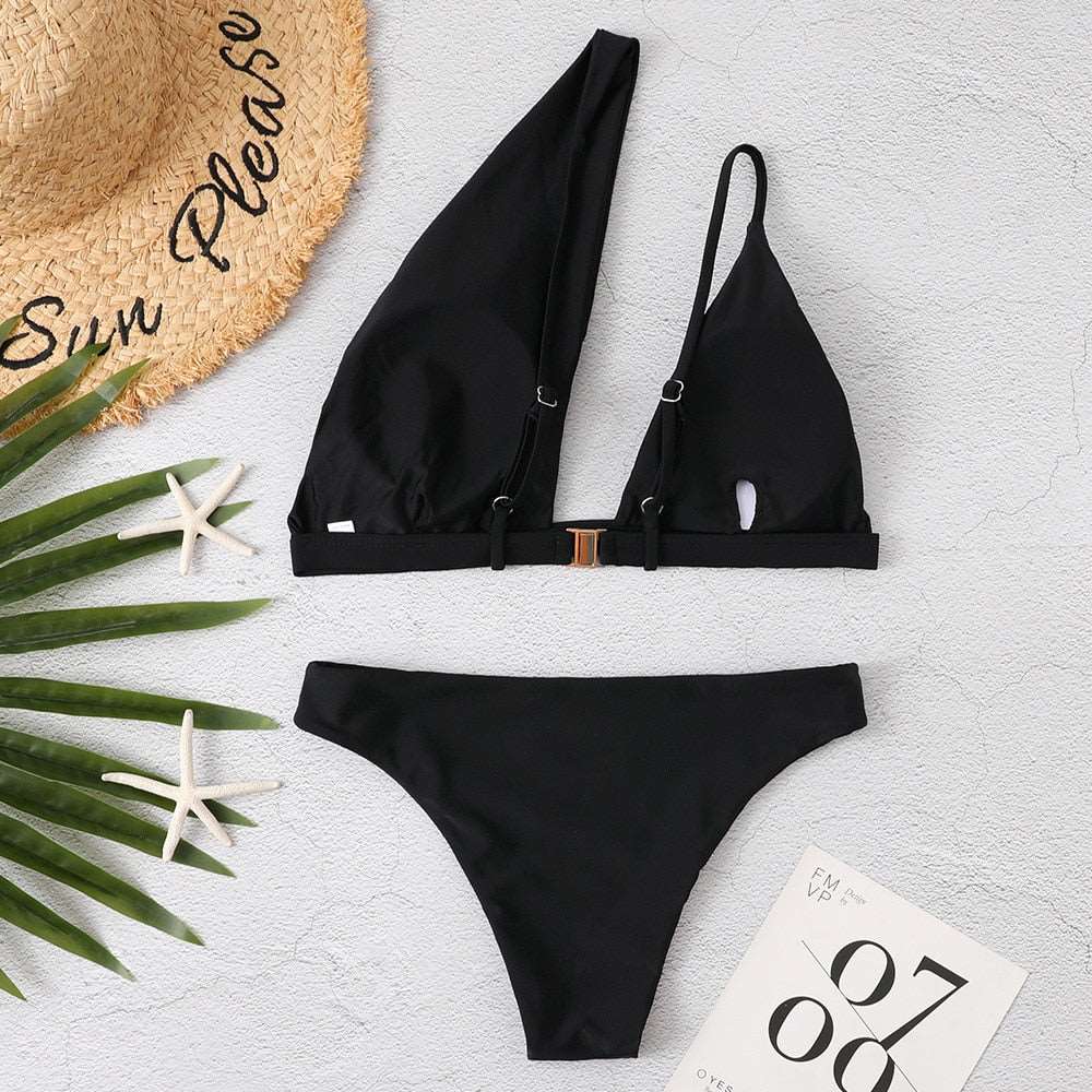 2023 New Sexy Ribbed Ring Bikinis Swimsuit Women Push Up Swimwear Solid Bikini Set Summer Beach Brazil Biquini Swim Bathing Suit