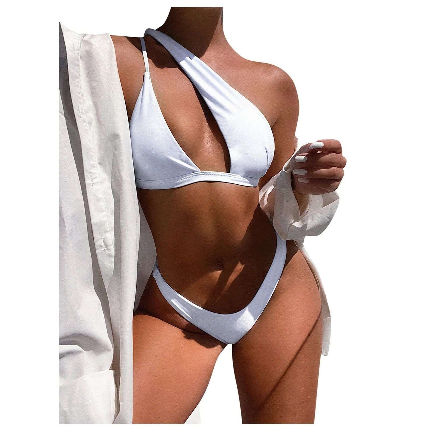 2023 New Sexy Ribbed Ring Bikinis Swimsuit Women Push Up Swimwear Solid Bikini Set Summer Beach Brazil Biquini Swim Bathing Suit