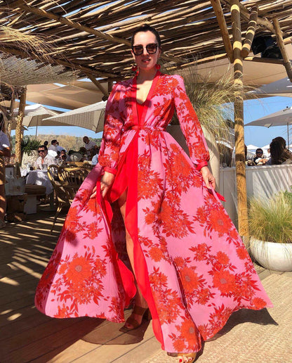 2023 New Solid cover-ups for women Tunic Beach Cover Up Swimsuit Folds Long Sleeve Pareo Sarong Beachwear Saida de Praia TZ21132P30 One Size