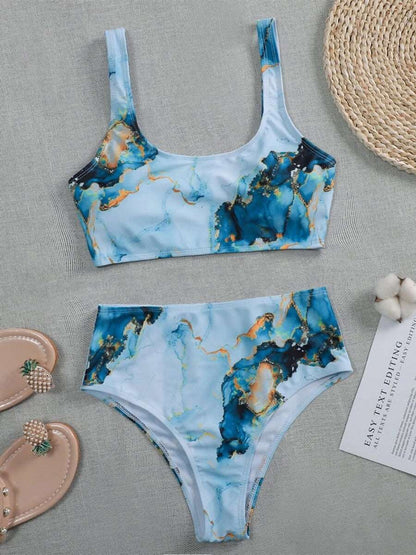 2023 Sexy High Waist Bikini Print Swimsuit Women Swimwear Push Up Set Brazilian Bathing Suit Summer Beach Wear Swimming Biquine