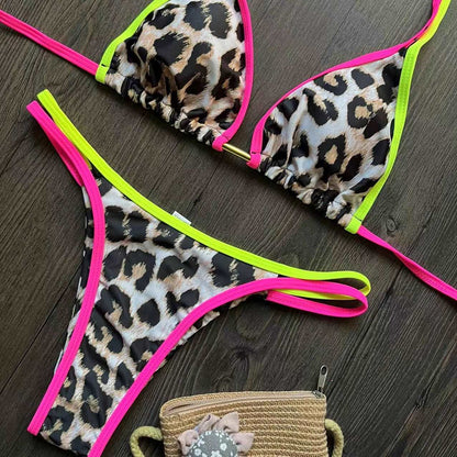 2023 new bikini color matching split swimsuit beach sexy swimwear swimming suit for women tankini swim wear ZY72008