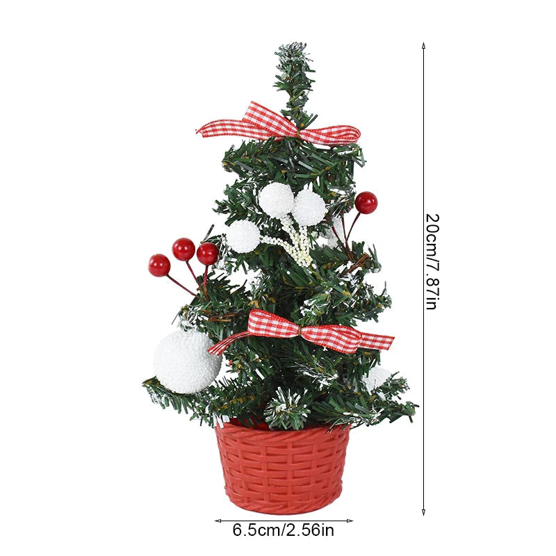 20cm Artificial Christmas Tree Decoration Home Desktop Ornament Small Tree Christmas Festival Party Decor New Year Gift C 20cm