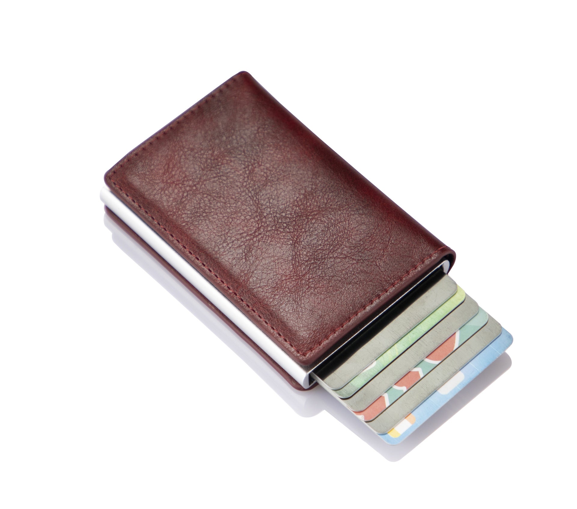 Credit Card Holder Men Woman Smart Wallet RFID Cardholder Carbon Fiber Leather Wallet Money Clip Purse Card Case