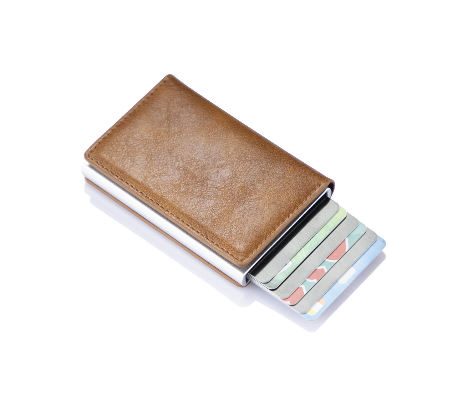 Credit Card Holder Men Woman Smart Wallet RFID Cardholder Carbon Fiber Leather Wallet Money Clip Purse Card Case