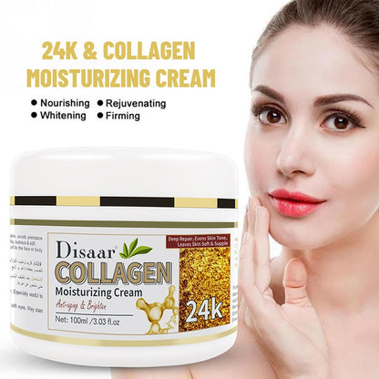 24K Anti-aging Cream 100ml Remodeling Elasticity Moisturizing Cream Smooth Fine Lines Firming Skin Collagen Cream 100ML