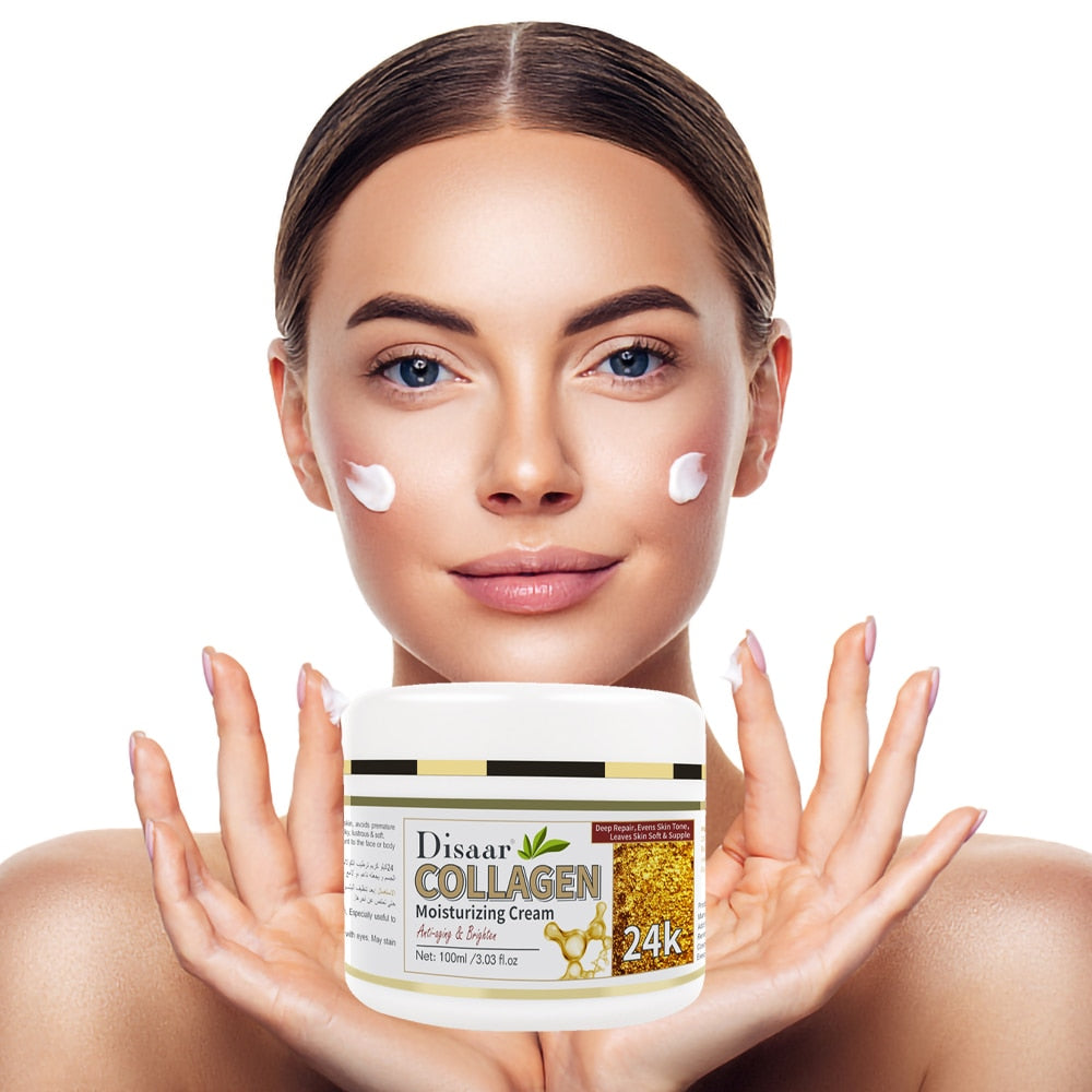 24K Anti-aging Cream 100ml Remodeling Elasticity Moisturizing Cream Smooth Fine Lines Firming Skin Collagen Cream 100ML