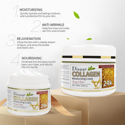 24K Anti-aging Cream 100ml Remodeling Elasticity Moisturizing Cream Smooth Fine Lines Firming Skin Collagen Cream 100ML