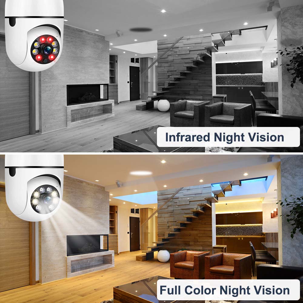 2K 3MP WiFi Bulb Camera for Indoor Security and Baby/Pet Monitoring