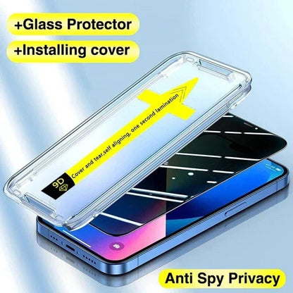 2PCS 8K High End Tempered Glass For IPhone 14 11 12 13 15 Pro Max 15 Plus Privacy Screen Protector with Alignment Mounting Cover 2Pcs Anti Spy Glass