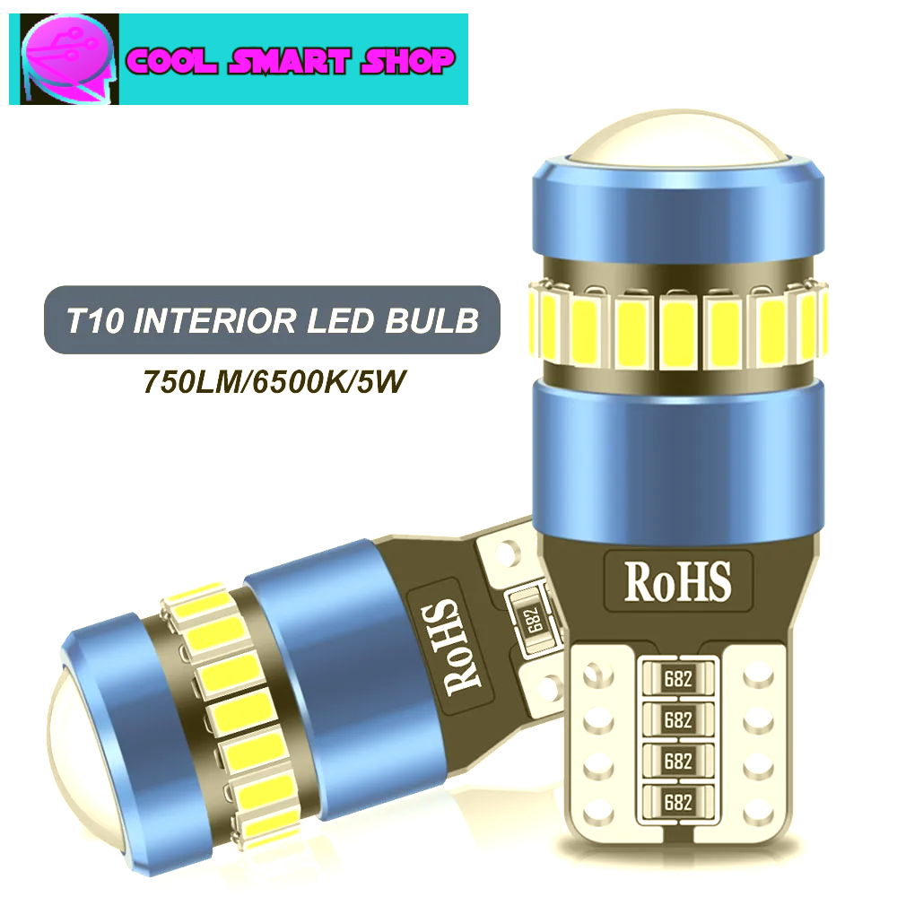 2PCS T10 W5W LED CANBUS No Error 12V Car Side Interior Lights 168 194 3030 SMD BMW Audi Super Bright Car Interior Lights T10