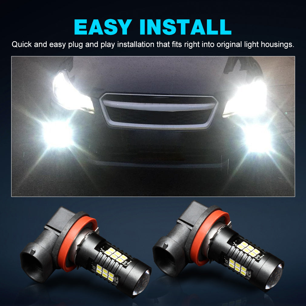 2Pcs H8 H11 Led HB4 9006 HB3 9005 Fog Lights Bulb 3030SMD 1200LM 6000K White Car Driving Running Lamp Auto Leds Light 12V 24V