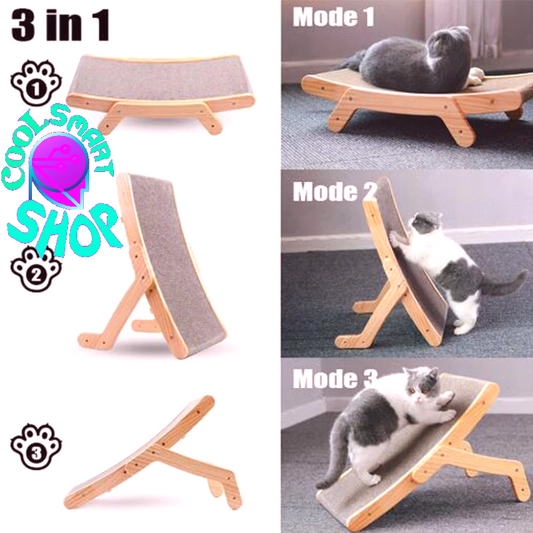 3 In 1 Wooden Cat Scratcher Board Detachable Lounge Bed Cat Scratching Post Grinding Claw Toys Scrapers for Cats Pet Products