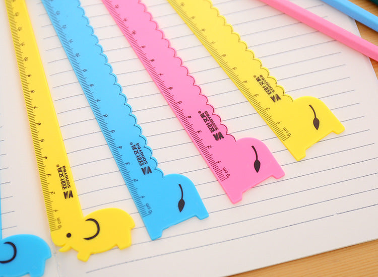 3 Pcs/Set Cute Cartoon Giraffe Animal Ruler Kawaii Plastic Kids Student School Drafting Supplies Stationery Gift Students Prize